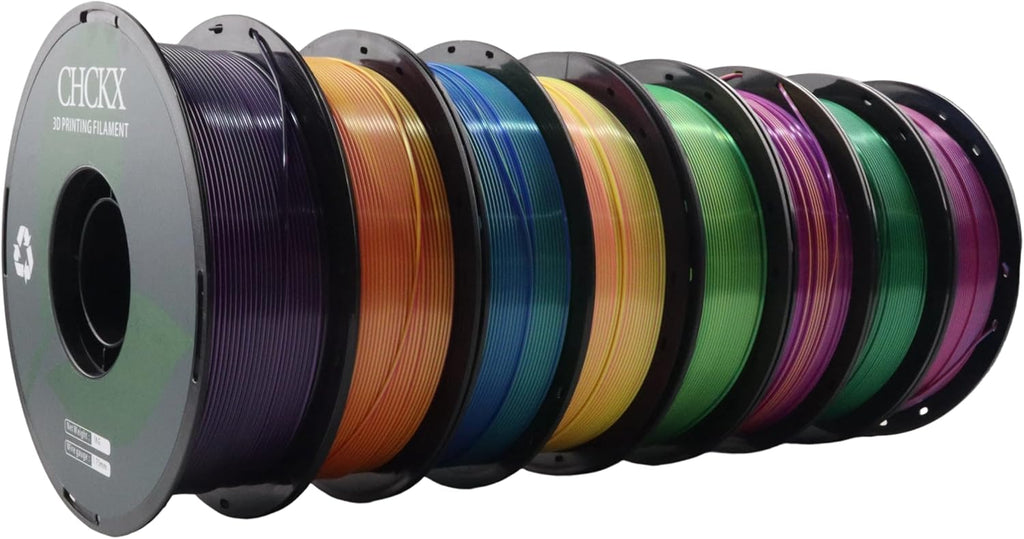 16 Pack PLA Filament Bundle, Silk Dual Color PLA Filament, 1.75mm, 1kg Spool (2.2lbs), Dimensional Accuracy +/- 0.02mm, 16 Different Dual Colors Gradient Filament for Most FDM 3D Printers