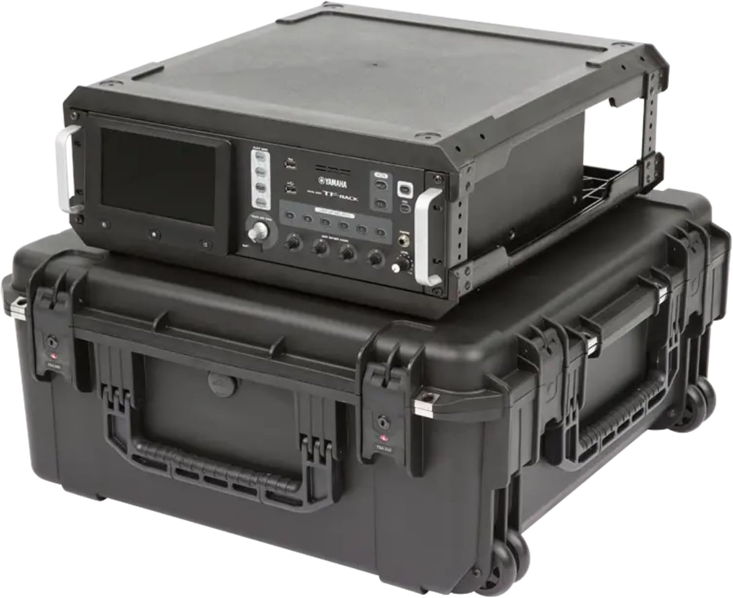 SKB iSeries 3U Fly Rack, Waterproof Polypropylene Hard Case with Durable Latches for Travel and Storage, Ideal for Musicians, 20 Inch, Black