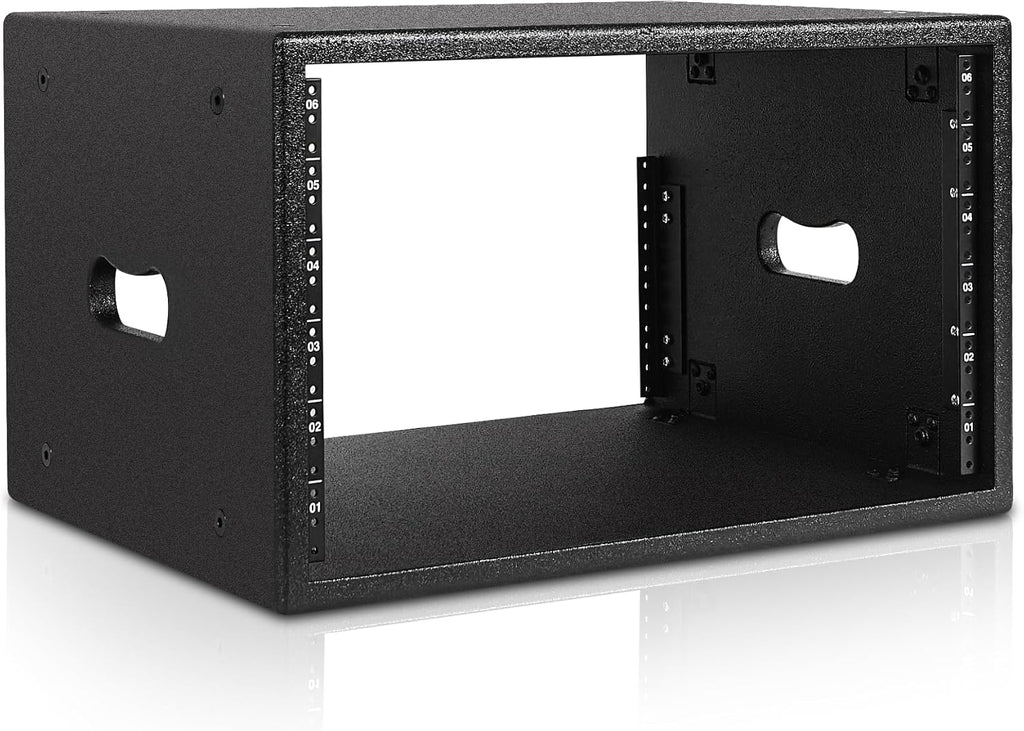 Sound Town 6U Studio Rack with 6-Space, Heavy-Duty 0.7' (18mm) Baltic Birch Plywood with Polyurea Coating, for Recording Room, Home Studio (SDRK-6PU)