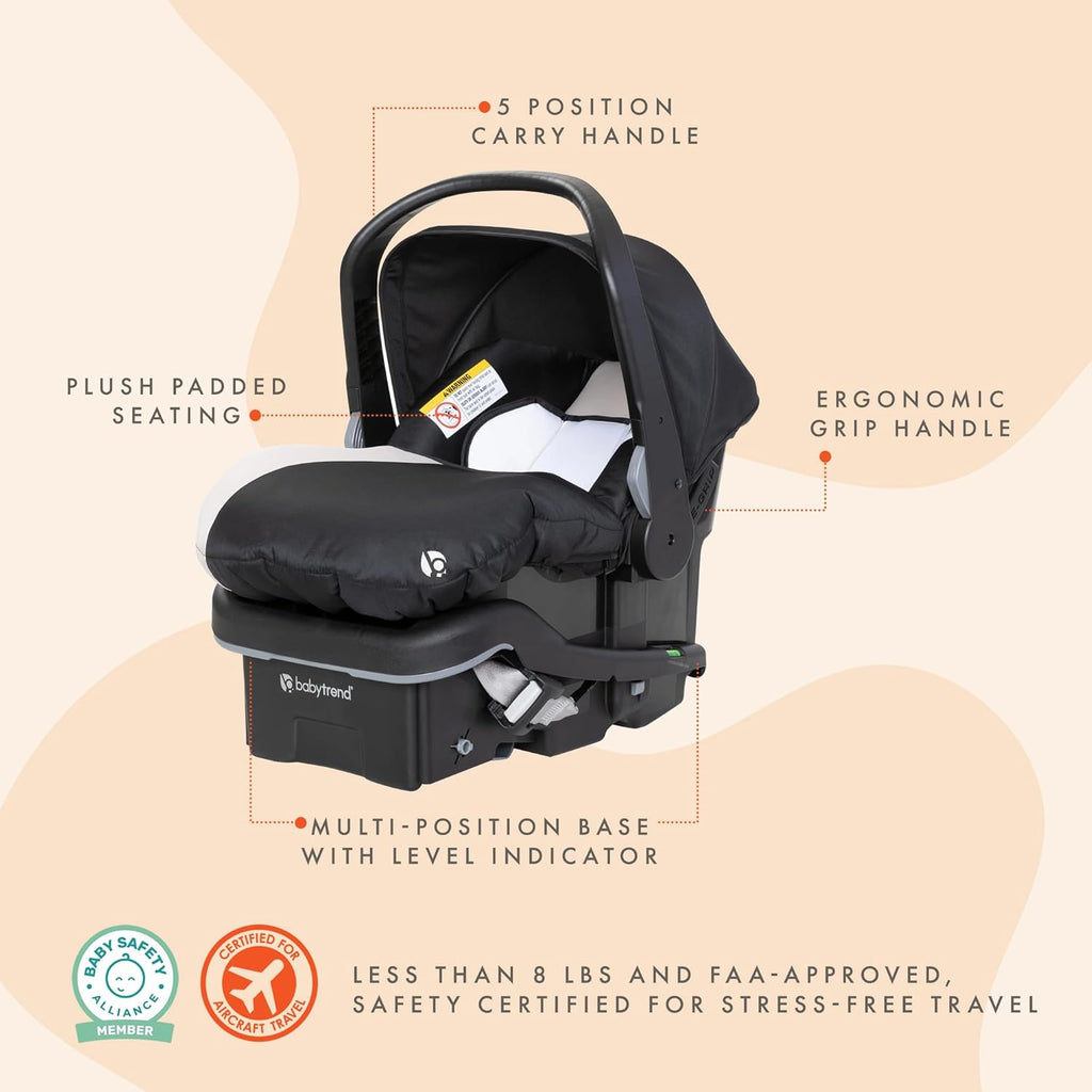 Baby Trend EZ-Lift 35 Plus Ergonomic Lightweight Rear-Facing Infant Car Seat with Multi-Position Base and Cozy Cover, Modern Khaki