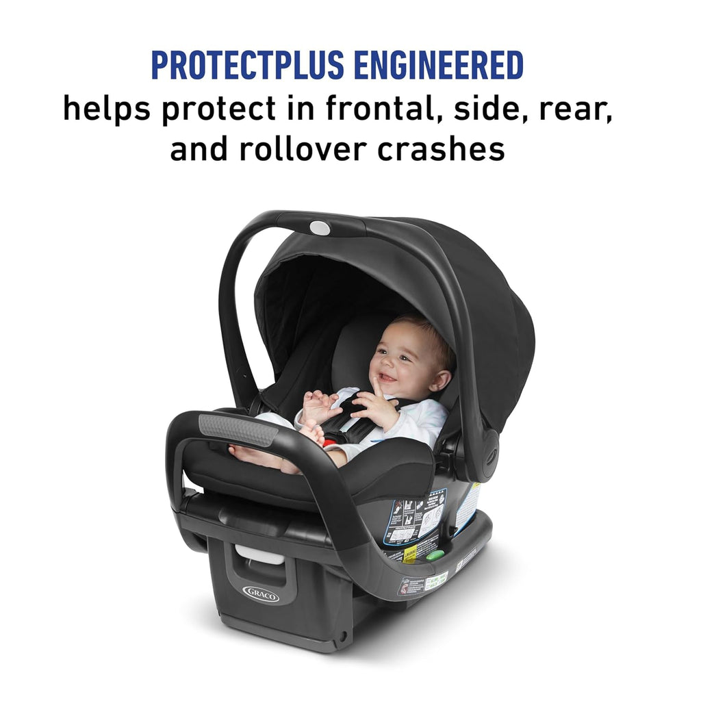Graco® SnugRide SnugFit LX Infant Car Seat, Baby Car Seat with Anti-Rebound Bar for Extra Safety, SnugLock Easy Install Carseat, 1-Hand Adjustable Handle, No-Rethread Harness, Baby Essentials, Pierce