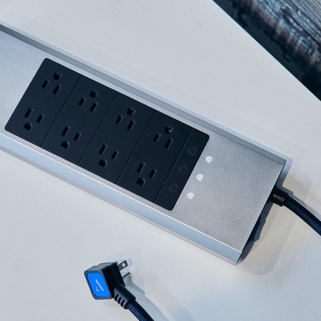 Austere V Series, 8 Outlet Surge Protector Power Strip, 3000 Joules, EMI/RFI Filtering, 3 USB-C and 2 USB-A 2.4 amp Ports, LED Indicators, Overcurrent Protection, 5 Year Component Guarantee