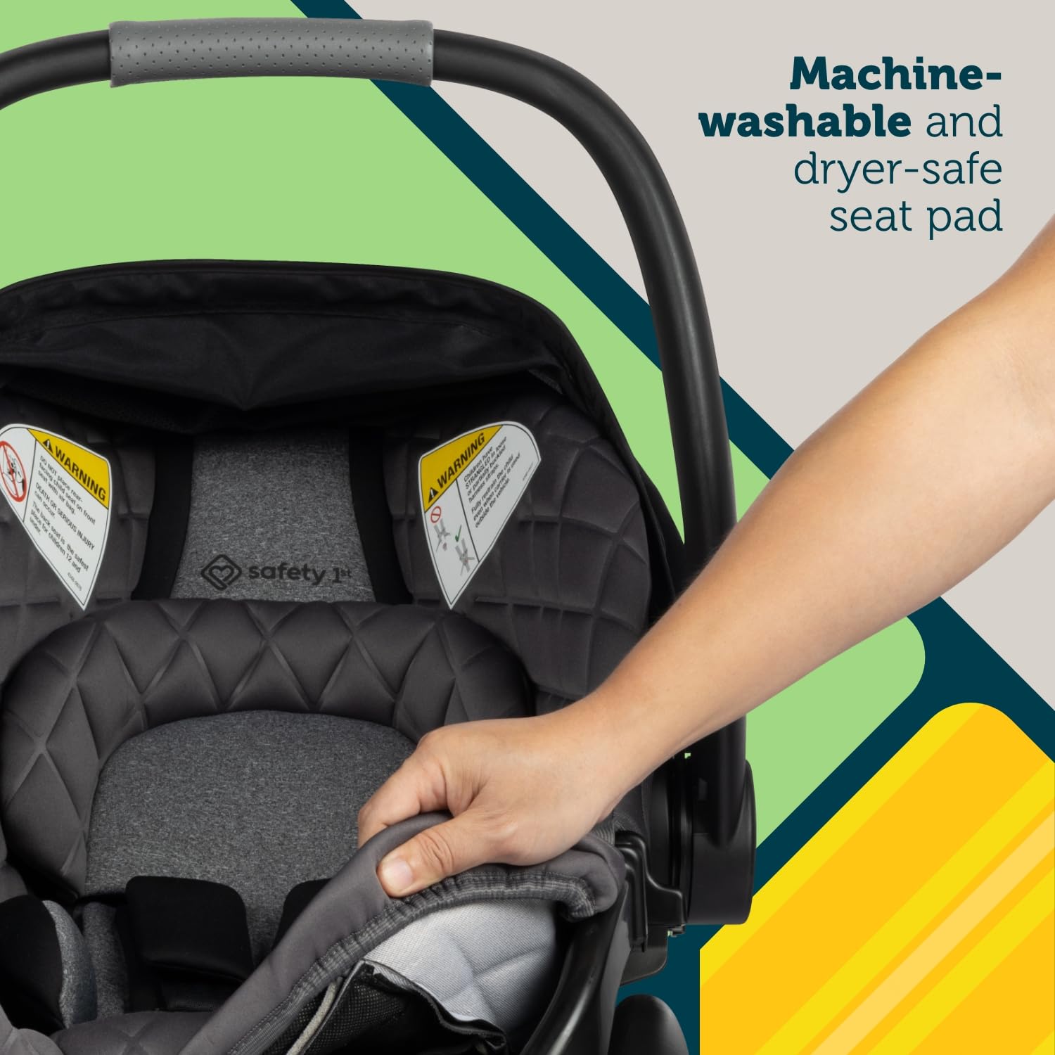 Safety 1ˢᵗ® onBoard™ Insta-Latch™ DLX Infant Car Seat with Base, Baby Car Seat for 4-30 lbs., Rear Facing Car Seat, Newburyport