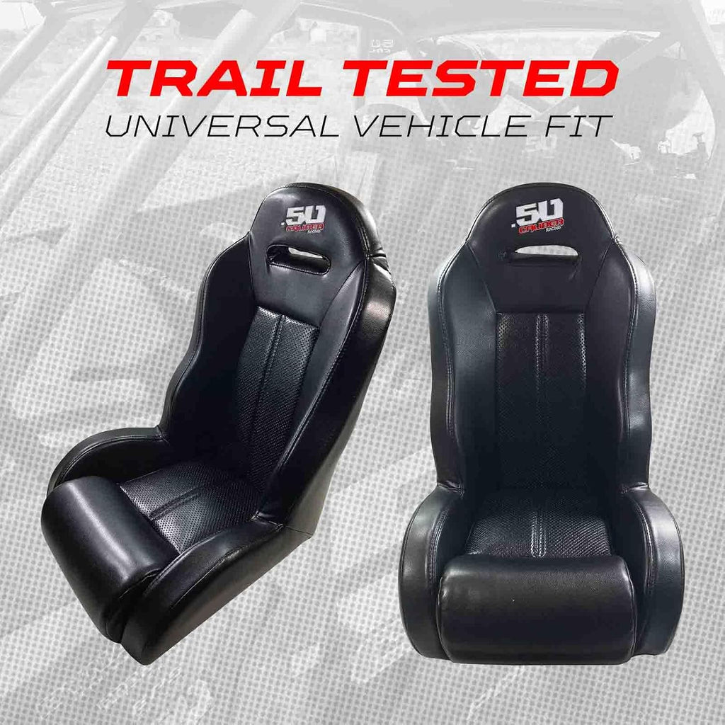 50 Caliber Racing Premium Mini Bucket Seat for All Vehicles - Secure Comfort for Kids, Fits Polaris RZR (No Bracket, Limited Stock)