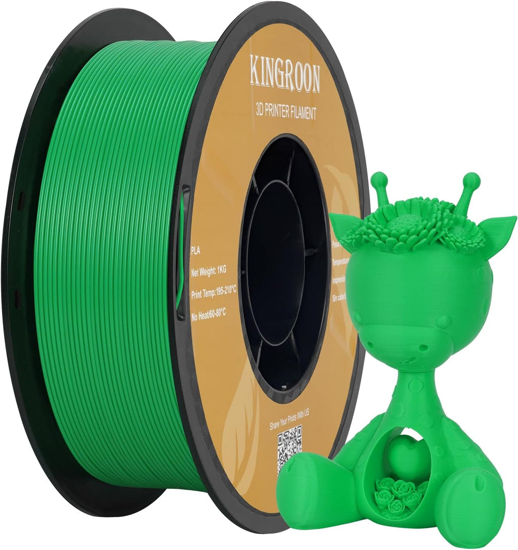 Kingroon PLA 3D Printer Filament, 10 Rolls, Dimensional Accuracy +/- 0.03 mm, 10kg Spool(22lbs), 1.75 mm，Black White Grey Red Green Yellow Skin Sky Blue Pink Brown