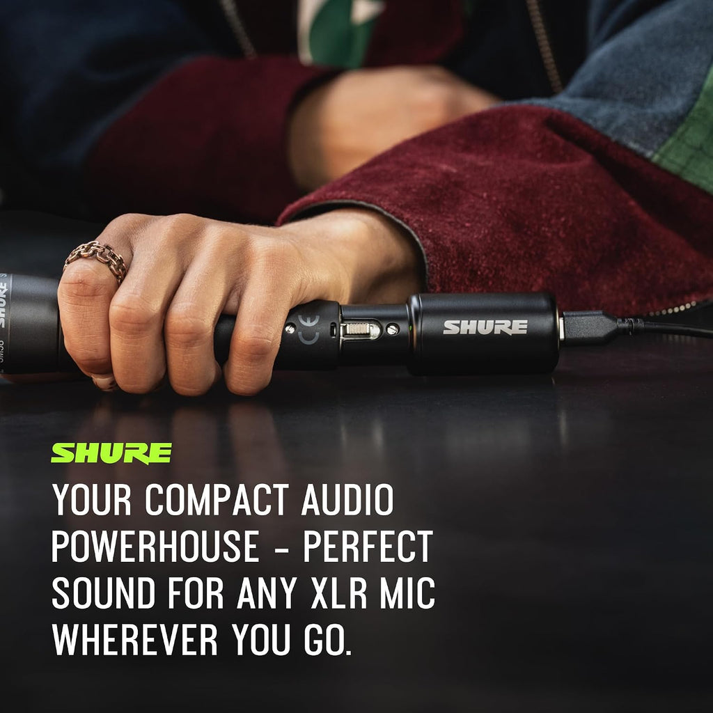 Shure MVX2U Gen 2 XLR-to-USB-C Digital Audio Interface, Apple MFi Certified, Portable Setup for Audio Processing, Noise-Free Recording Between XLR and USB-C Devices