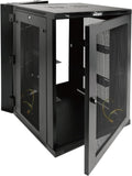 Tecmojo Fully Welded Server Cabinet, 18U Wall Mount Rack, 27.6inch Depth Network Rack, Mesh Door, Swing Out, Load Bearing 242lbs (110 kg), Network Cabinet for 19in Computer/AV/Data/IT Equipment