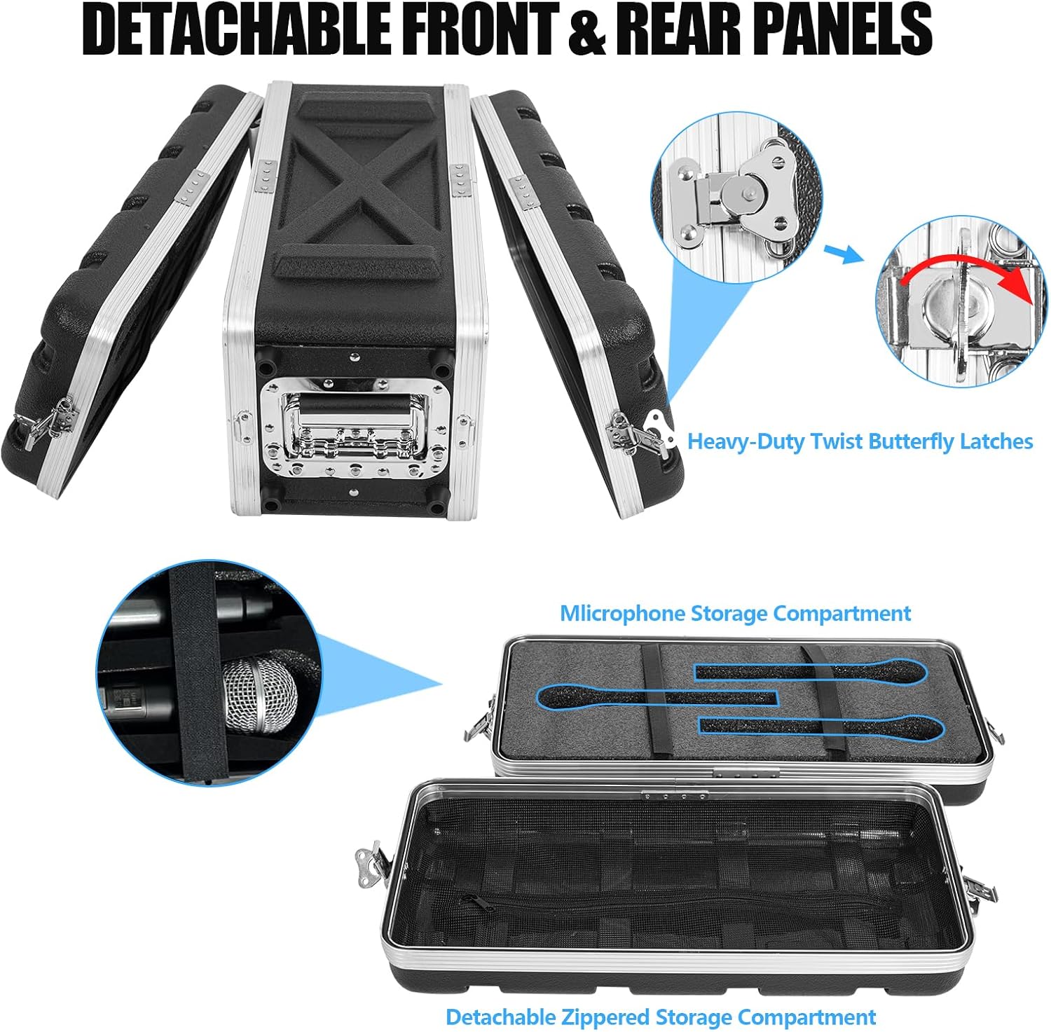 MUZNOTE rack case black 8-4U