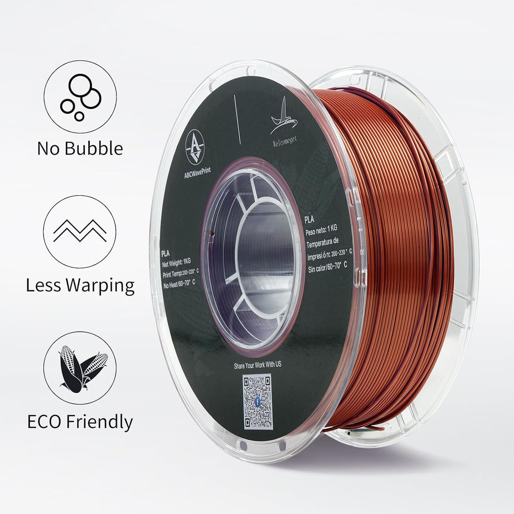 PLA 3D Printer Filament Bundle, Silk PLA Filament Dimensional Accuracy +/- 0.02 mm, 16 x 1 kg Spool(48lbs), 1.75 mm,Multiple tri-Colors.