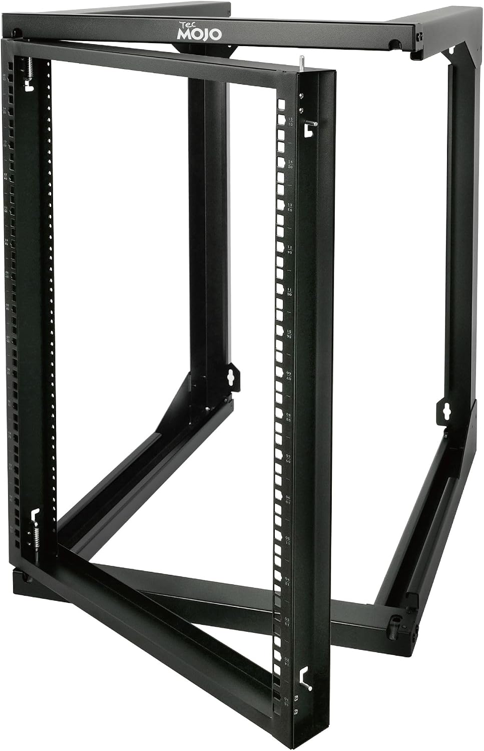Tecmojo 15U Wall Mount Server Rack, Open Frame Network Rack for 19' Computer/AV/Data/IT/Media Equipment, 24' Depth, 16' Apart Mounting Holes, Swing Gate, Square and Tapped Holes