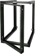 Tecmojo 15U Wall Mount Server Rack, Open Frame Network Rack for 19' Computer/AV/Data/IT/Media Equipment, 24' Depth, 16' Apart Mounting Holes, Swing Gate, Square and Tapped Holes