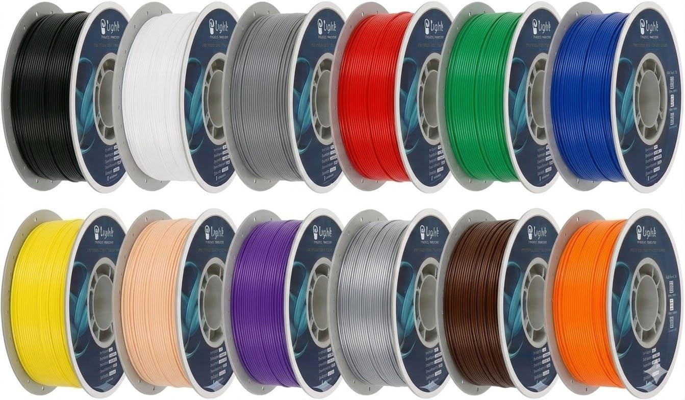 PLA 3D Printer Filament 1.75mm, 12 Rolls Bundle (1kg/2.2lb per Roll), 12kg Total, High Dimensional Accuracy & Low Odor, Suitable for Beginners, Compatible with FDM Printers