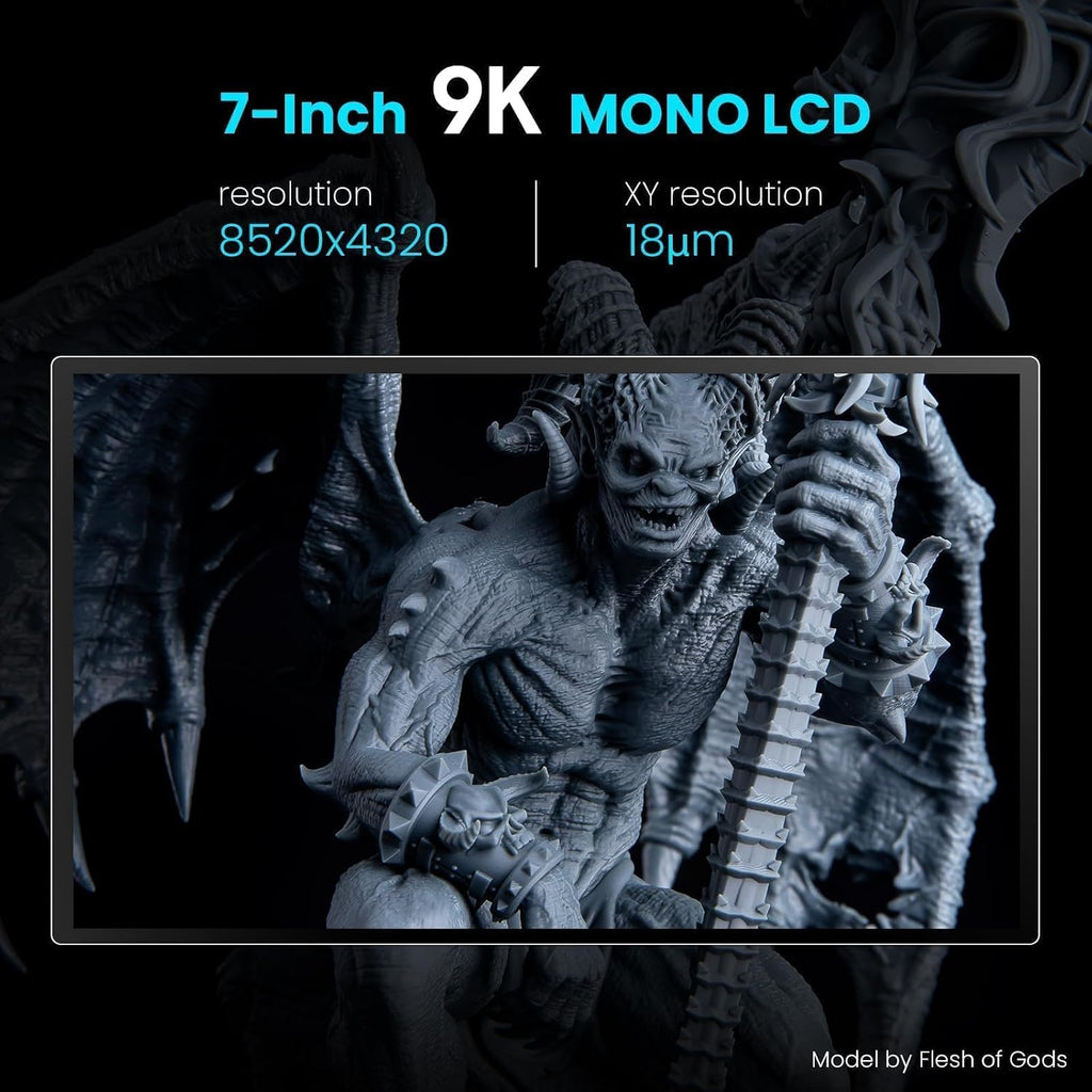 ELEGOO Mars 4 MSLA 3D Printer with 7' 9K Monochrome LCD, UV Resin Photocuring Printer, Multiple Print Modes, Printing Size of 6.04 × 3.06 × 6.89 inches