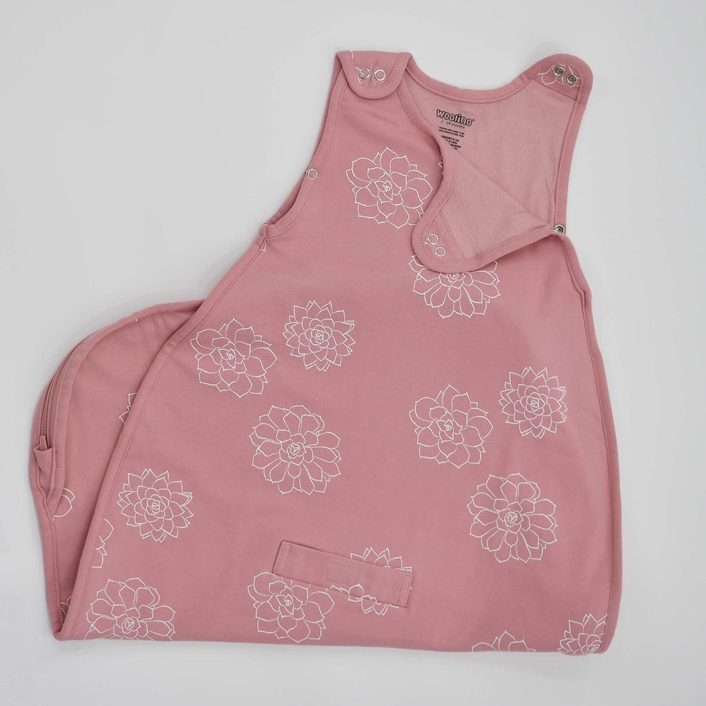 Woolino 4 Season Ultimate Baby Sleep Sack, Merino Wool Baby Sleeping Bag, Organic Cotton Outer, Adjustable 2-24 Months Size Fits Infants & Toddlers - Succulent