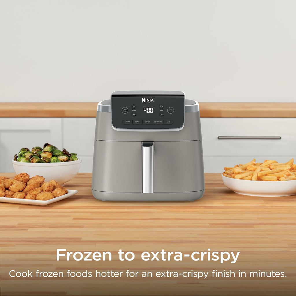 Ninja Air Fryer Pro 5-in-1 | 5 QT Capacity, Air Fry, Bake, Roast, Reheat, and Dehydrate, Air Crisp Technology | Nonstick Basket & Crisper Plate | Stone | AF142SD