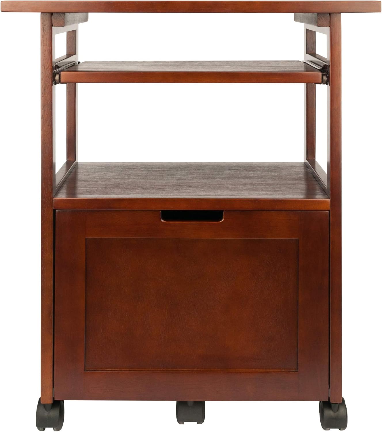 Winsome Piper 3-Shelf Wood Mobile Printer Stand, Brown (94427)