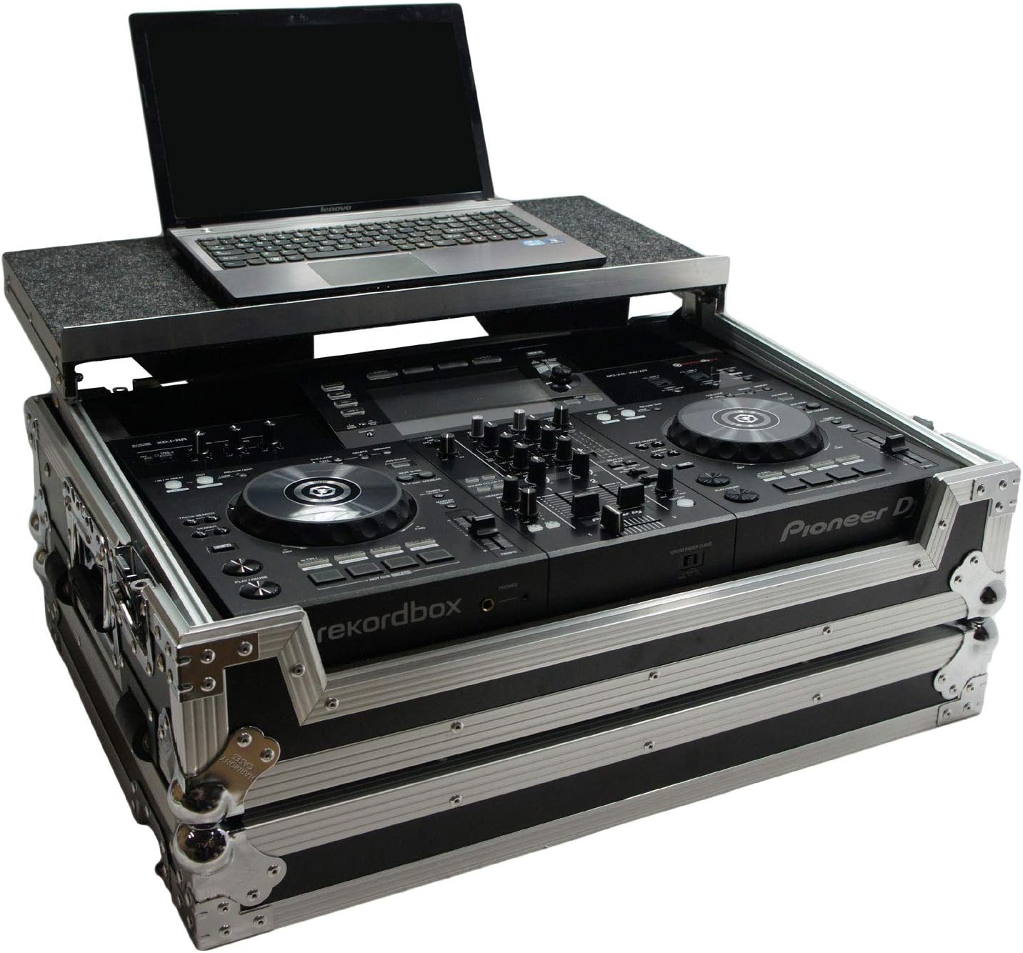 Harmony Audio HCXDJRRLT Flight Angle Glide Laptop Stand DJ 1U Rack Case Compatible with Pioneer XDJ-RR
