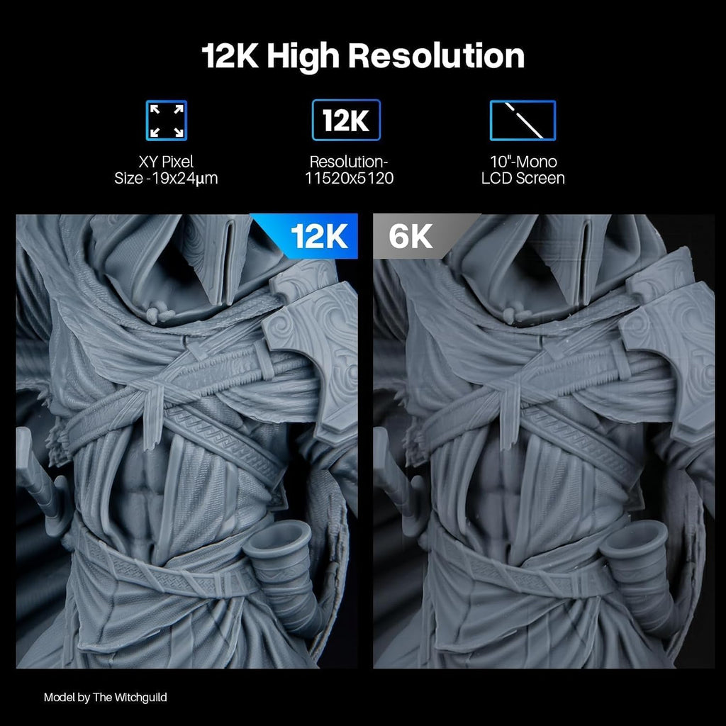 ELEGOO Saturn 4 12K Resin 3D Printer, 10 Inch Mono LCD Resin Printer with Intelligent Mechanical Sensor, Automatic Leveling, Large Printing Size of 218x122x220 mm³/ 8.62 x 4.84 x 8.66 inches