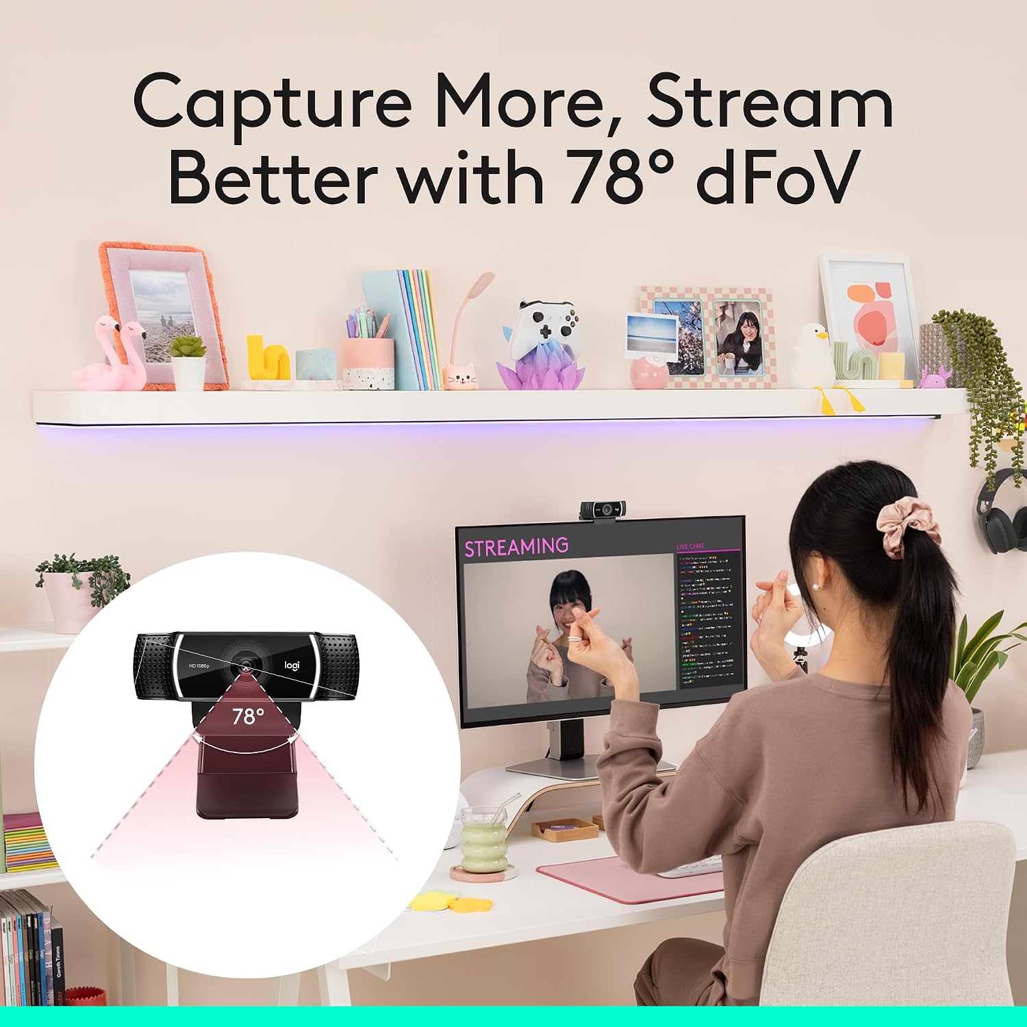 Logitech C922x HD Pro PC Webcam, Full HD 1080p/30fps or 720p/60fps Video,HD Light Correction,Works with Microsoft Teams,Google Meet,Nintendo Switch 2's New GameChat Mode,Mac/Tablet- Black, Pack of 10