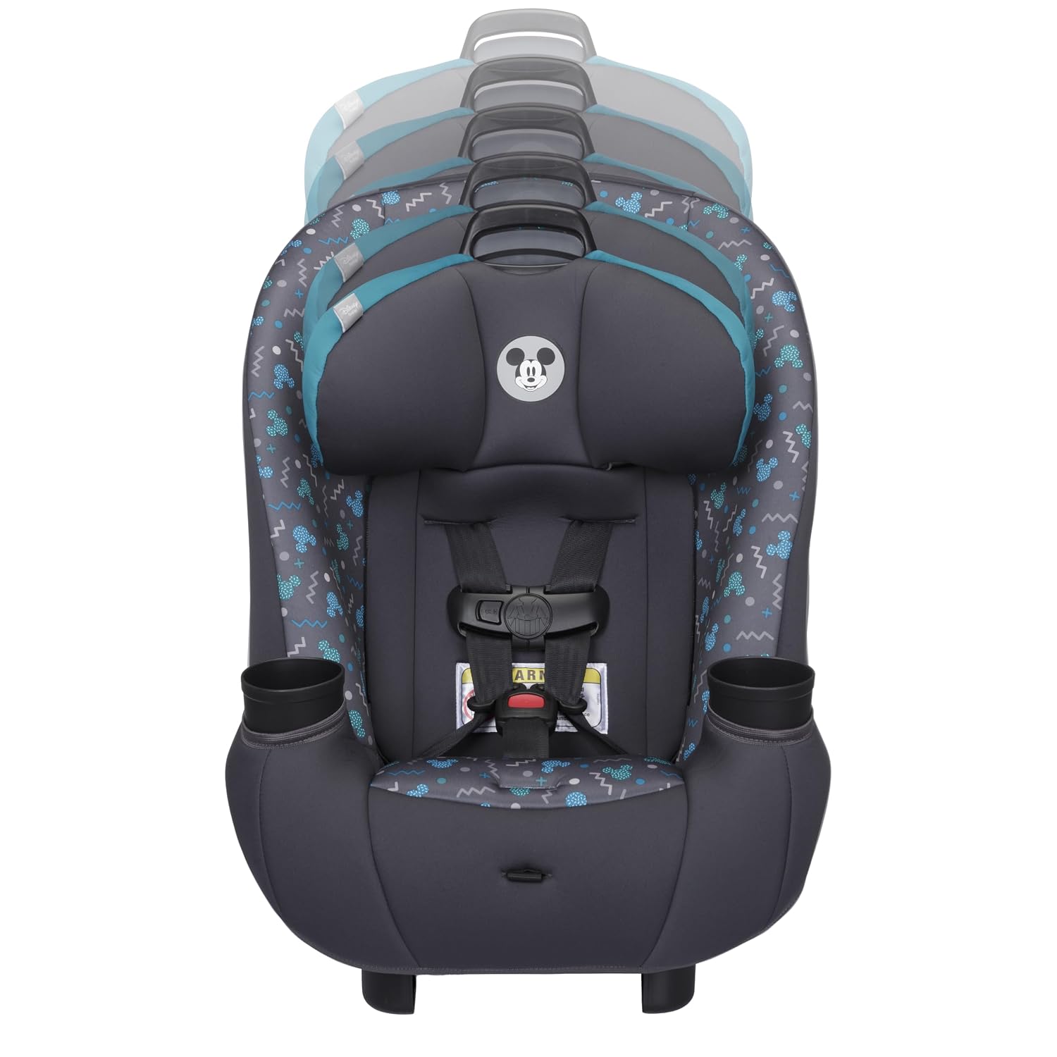 Disney Baby Ellaris 3-in-1 Convertible Car Seat, Slim Fit Design, Rear & Forward-Facing, 5-Position Headrest, 3-Across Fit, Travel-Friendly with Machine-Washable Seat Pad, Mickey Sprinkle