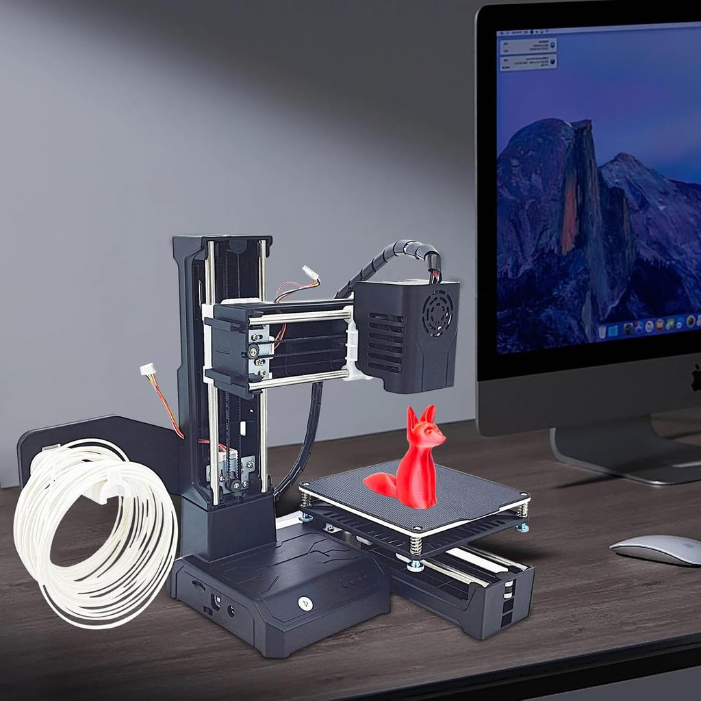 Mini 3D Printer – Fully Assembled, Auto Leveling, Quiet Printing, 100x100x100mm Build Size, Beginner-Friendly 3D Printer for Kids & Students, USB/SD Connectivity, PLA Filament Supported