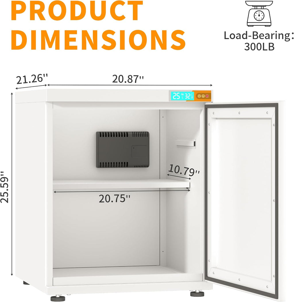 3D Printer Stand Filament Storage,25% RH Control Filament Dehumidification Cabinet 3D Printing Sealing and Protection for PLA/ABS/TPU/Nylon (White 180L)