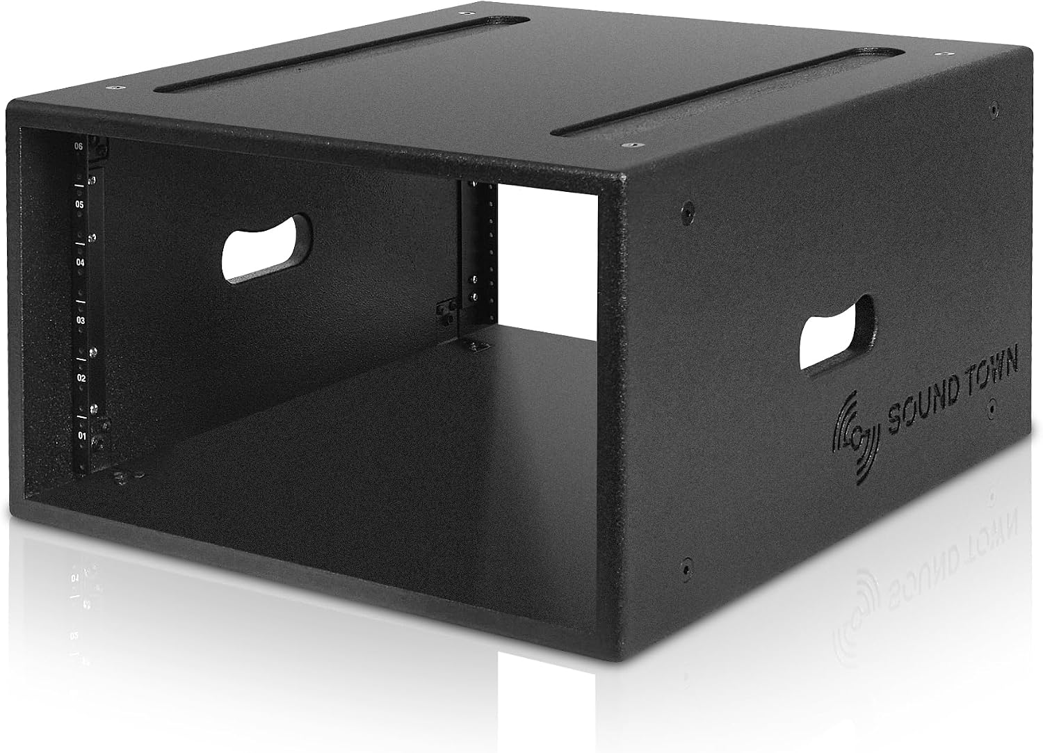 Sound Town 6U PA/DJ Rack/Road Case with 6-Space, Industry-Grade 0.7' (18mm) Plywood with Polyurea Coating, 20.7' Rackable Depth - Pro Tour Grade (STRCP-6U)