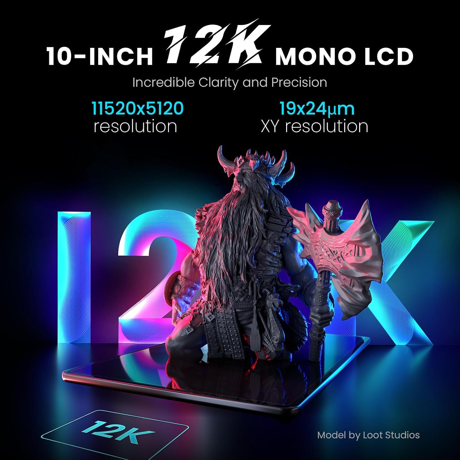 ELEGOO Saturn 3 Ultra MSLA 3D Printer with 10' 12K Monochrome LCD, Wi-Fi Transfer, ACF Release Liner Film, Desktop Resin 3D Printer with Large Printing Size of 8.62 × 4.84 × 10.24 inches