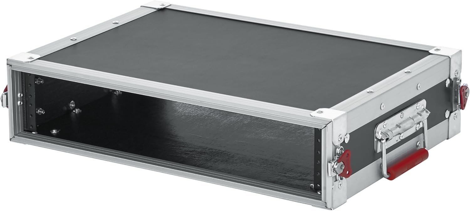 Gator Cases G-TOUR Series Shallow Audio Road Rack with Heavy-Duty Tour Grade Hardware, 15' Rackable Depth, 2U (G-TOUR EFX2U)