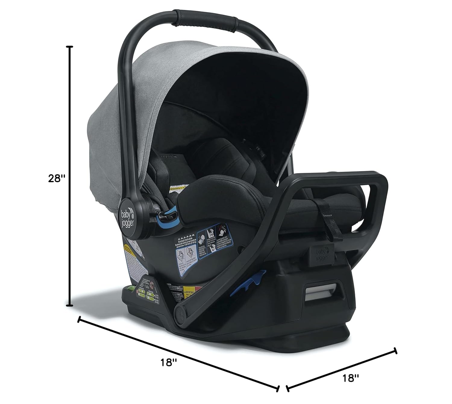 Baby Jogger® City Go 2 Infant Car Seat, Baby Travel Car Seat, Included RapidLock Carseat Base, Pike Exclusive Includes Leatherette Handlebar and Premium Fabrics, Amazon Exclusive Pike Fashion