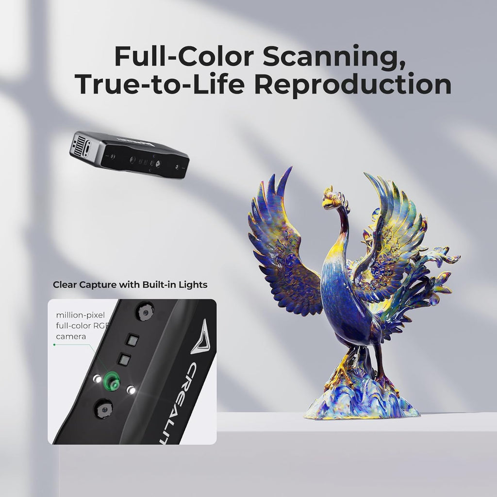 Creality Otter Lite Basic 3D Scanner with High Precision 0.05mm, up to 30FPS Scanning Speed, Support 20-2000mm Objects for Windows Mac iPhone Android, Reverse Engineering & DIY Projects