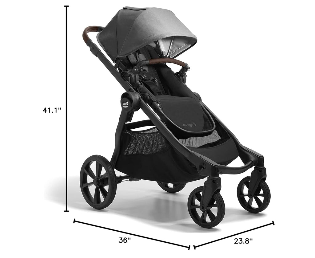 Baby Jogger City Select 2 Single-to-Double Modular Stroller Eco Collection Harbor & Tencel Grey