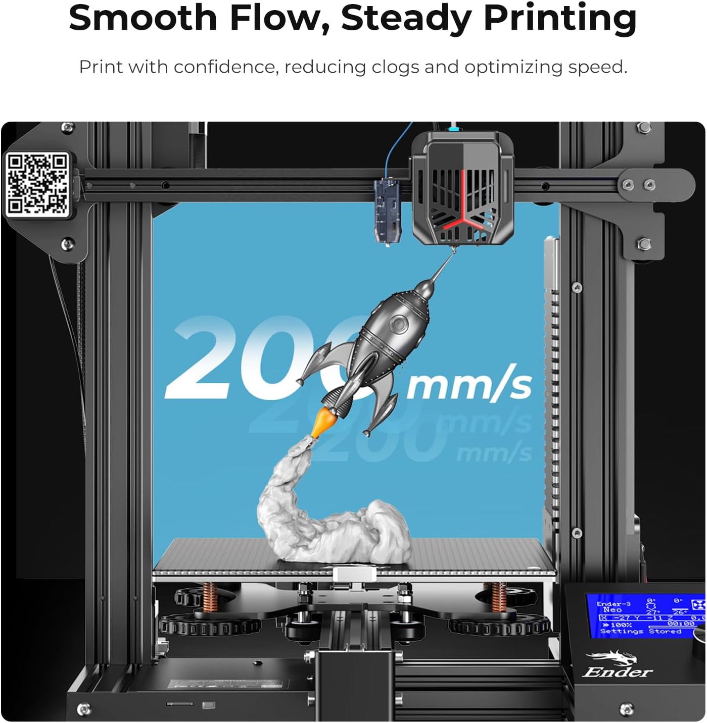 Creality PLA Filament 1.75mm Fluorescent Green, 3D Printer Filament 1kg (2.2lbs) Spool, High Toughness & Warp-Free, Dimensional Precision ±0.03mm, Printing Filament for All FDM 3D Printers