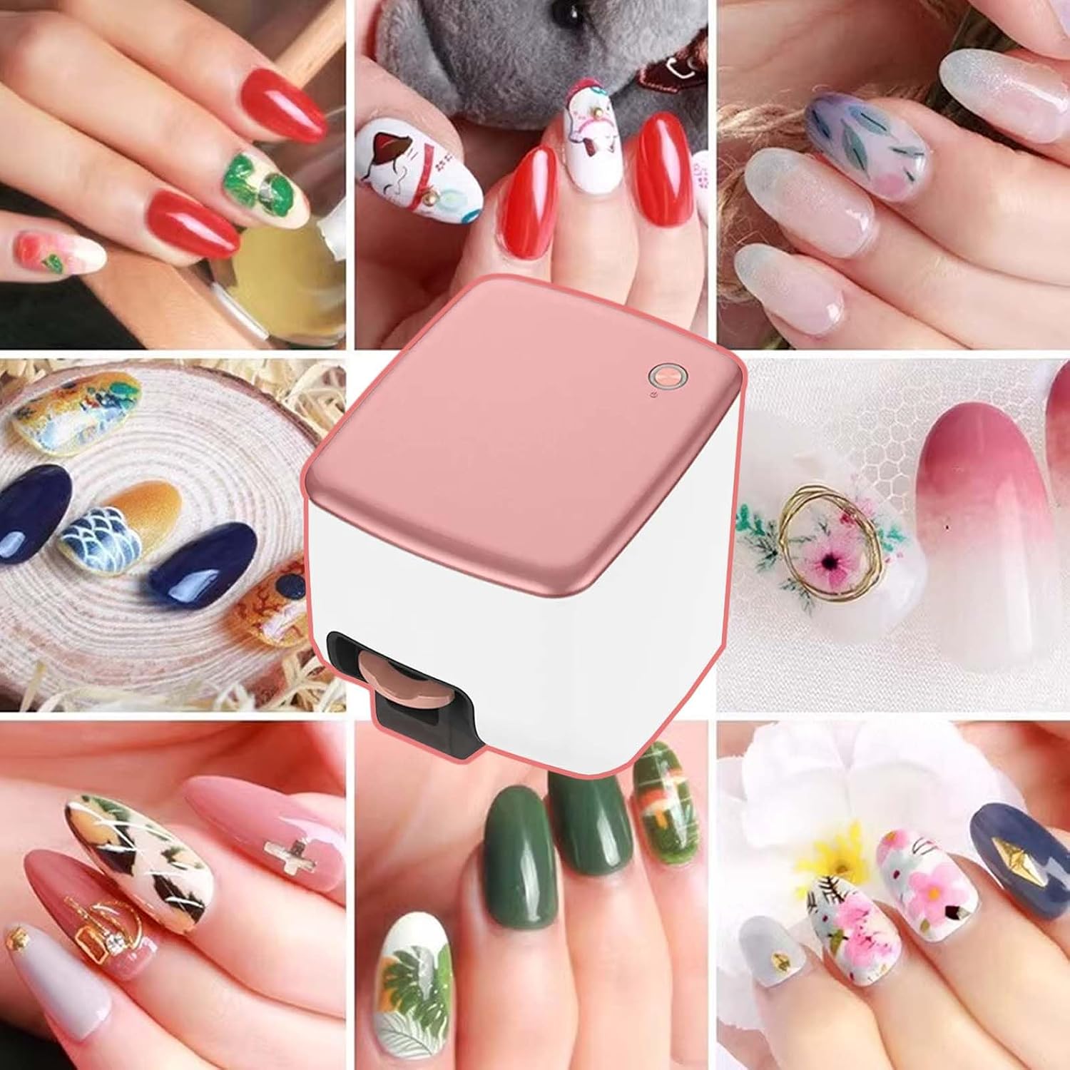 Electric Mini Nail Art Printer,WiFi Connection Control, Automatically Recognize Nail Shape,Fast Drawing in 10S,for Girls' Home Nails