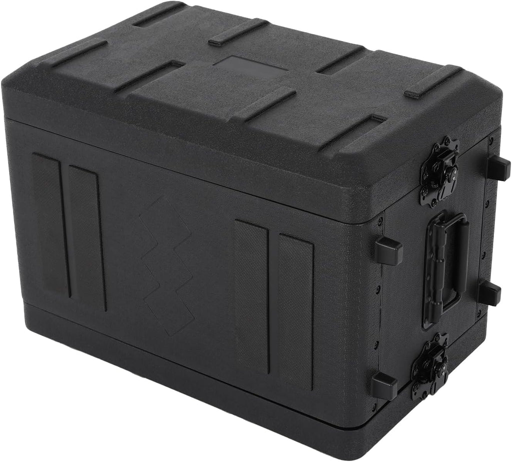 6U Rack Case, Dust-Proof 6U Rack Case with Microphone Storage Compartments, Countertop Rectangular 6U Rack Case with Practical Handle for Equalizers, Amplifiers, Speakers, Audio Equipment