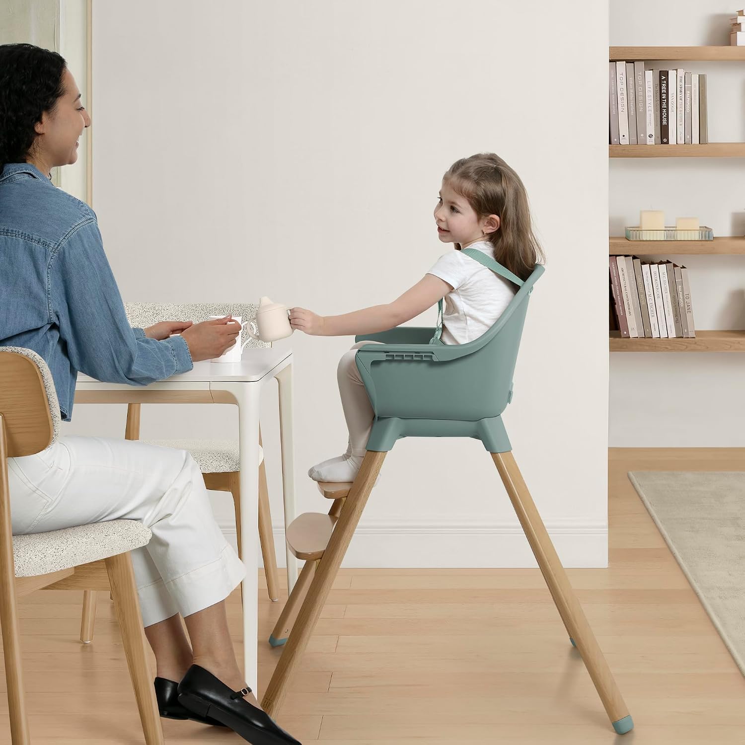 Delta Children - babyGap Otto 3-in-1 High Chair - High Chair Converts to Toddler Dinning Chair and Booster Seat - Dishwasher Safe Meal Tray - FSC-Certified Wood, Sage Green