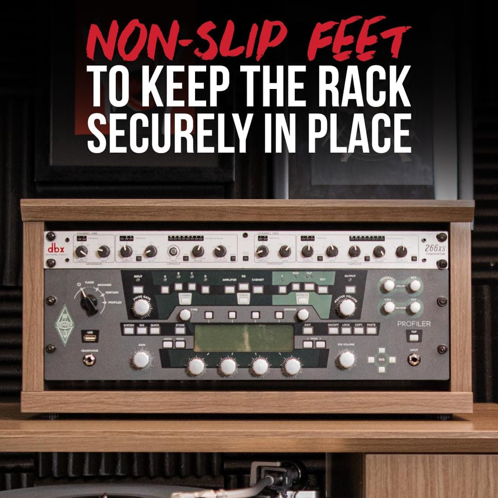 Gator Frameworks Elite Furniture Series 8U Wood Desktop Studio Rack in Standard Black Finish (GFW-ELITERK-8U-BLK)