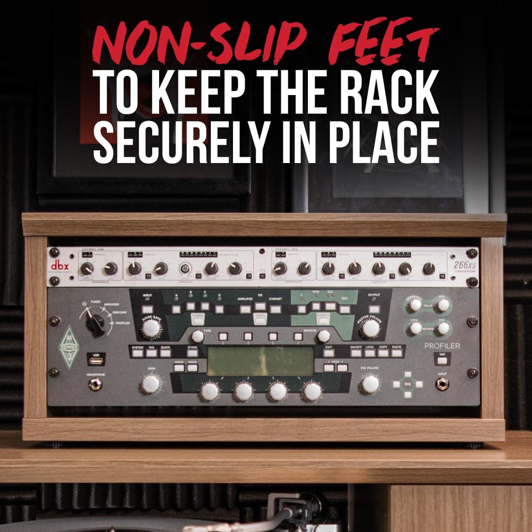 Gator Frameworks Elite Furniture Series 8U Wood Desktop Studio Rack in Standard Black Finish (GFW-ELITERK-8U-BLK)