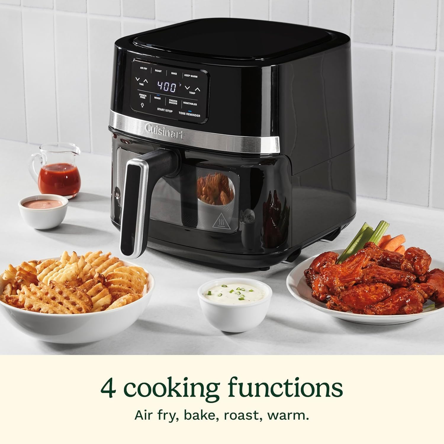 Cuisinart 4.5-Qt Basket Air Fryer, Interior light, Dishwasher-Safe Parts, 4 Presets, Roast, Bake, Broil, Air Fry & Keep Warm for Quick & Easy Meals (AIR-160C)