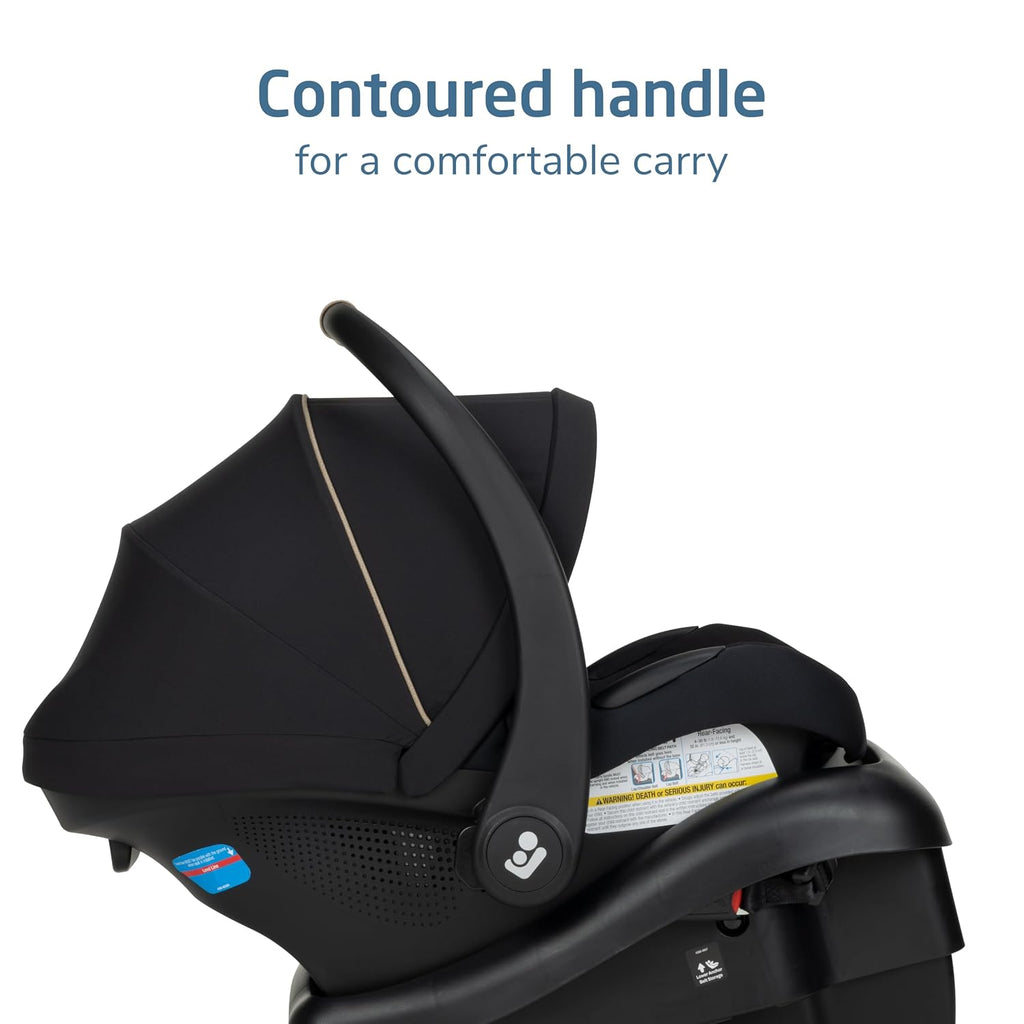Maxi-Cosi Mico Pro Baby Infant Car Seat, Ventilated Chair Design, Soft Headrest Pad, Easy-Install Latch, Adjustable Belt Guide, 3-Position Base, Stroller-Ready, Fits 4-30 lbs, up to 32 in, Sea Shadow