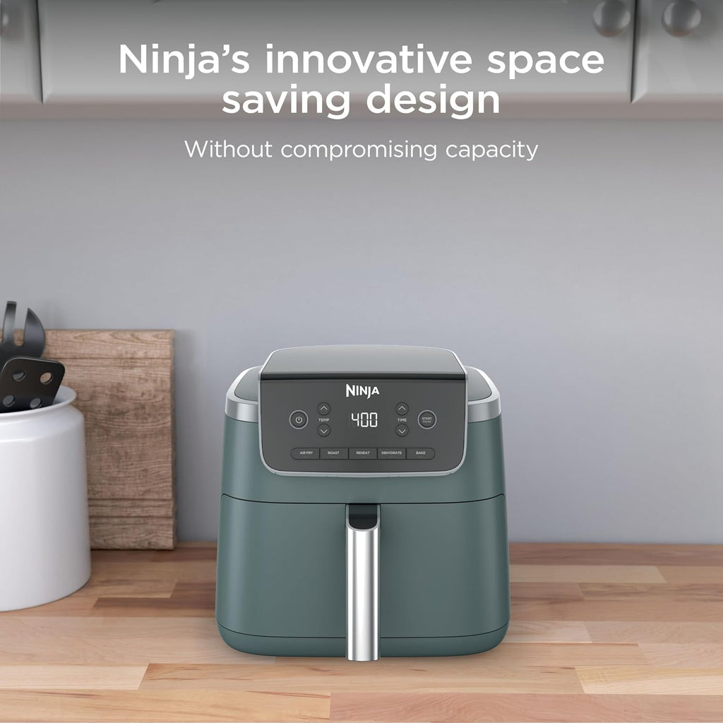 Ninja Air Fryer Pro 5-in-1 | 5 QT Capacity, Air Fry, Bake, Roast, Reheat, and Dehydrate, Air Crisp Technology | Nonstick Basket & Crisper Plate | Sage | AF142GN