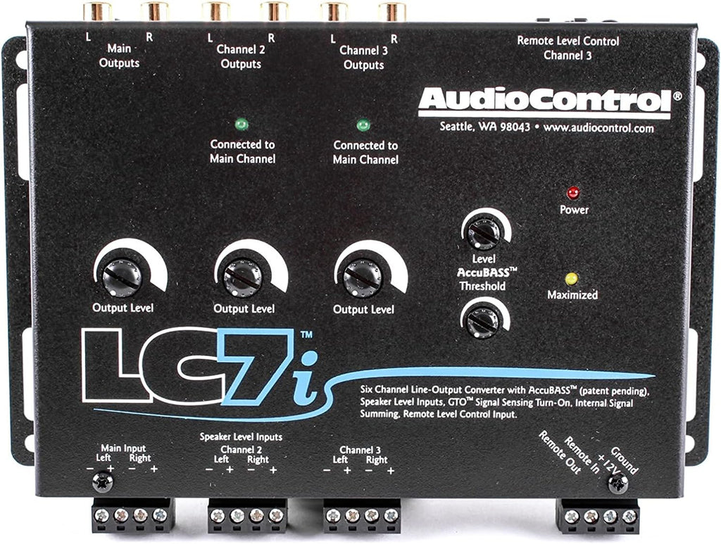 AudioControl LC7i - Black Six Channel Line Out Converter with AccuBASS & 5-year warranty*!