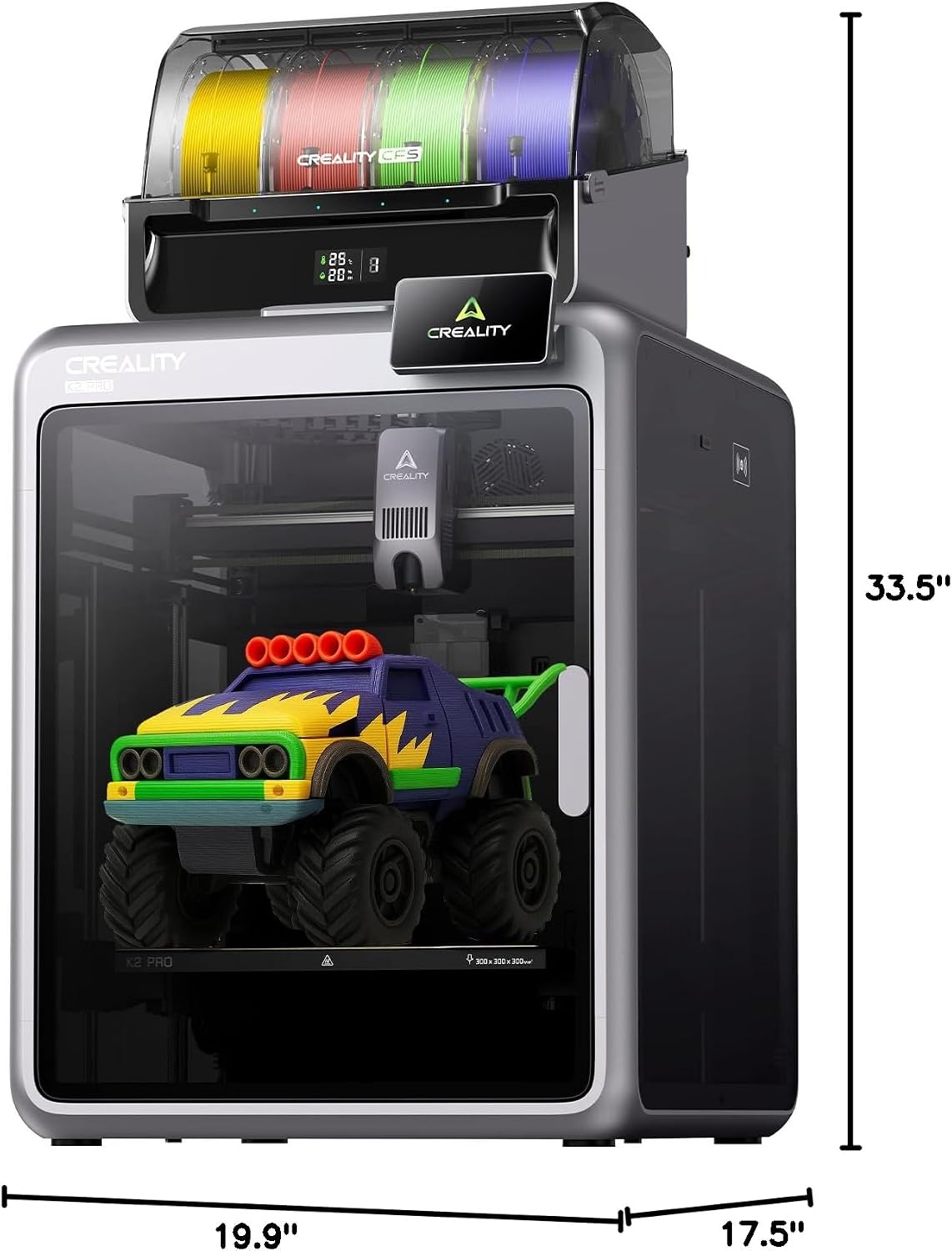 Creality K2 Pro Combo (A) 3D Printer, Multicolor Color Printing with CFS, 600mm/s High-Speed, Dual AI Camera, Active Chamber Heating, Auto Leveling, Large Build Volume 300×300×300mm