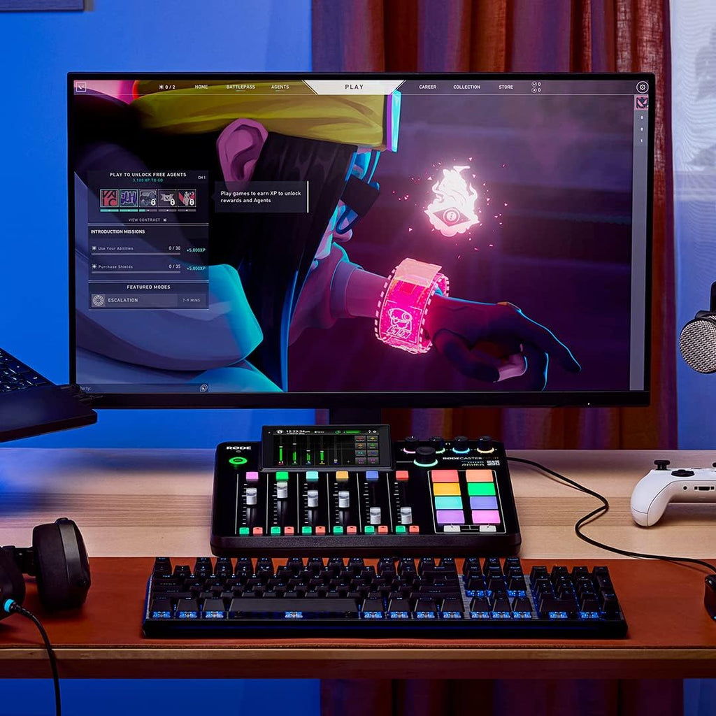 Rode RODECaster Pro II Audio Production Studio Bundle with 2x Zoom ZDM-1 Podcast Mic Pack, 32GB microSD Card and StreamEye Polishing Cloth