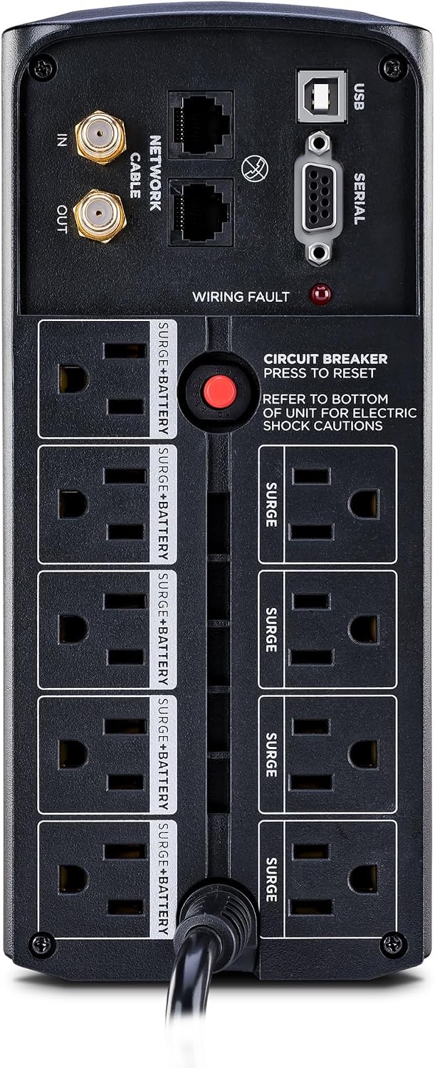 CyberPower CP850AVRLCD Intelligent LCD UPS Battery Backup and Surge Protector, 850VA/510W, 9 Outlets, AVR, Mini-Tower, UL Certified