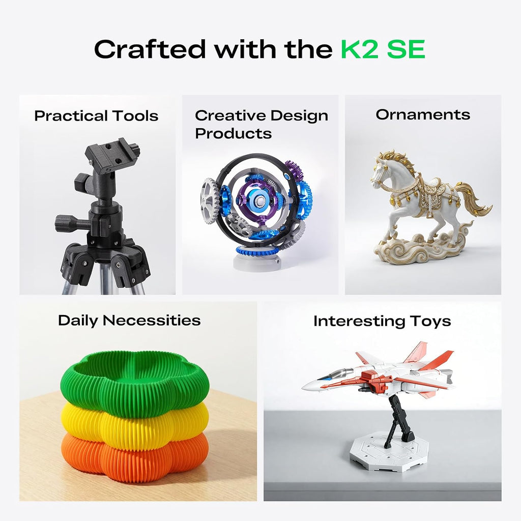 Creality K2 SE 3D Printer, 500mm/s High-Speed Printing, Support Multi Color 3D Printing Needs CFS, Solid Metal Build, Auto Leveling, Direct Drive Extruder, Quick-Swap Nozzle, 220×215×245mm Print Size