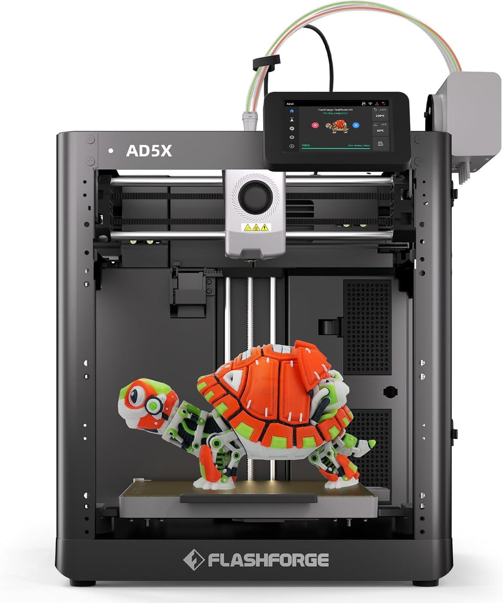 Flashforge AD5X Multi-Color 3D Printer, 600mm/s High-Speed 4 Color 3D Printer with 300˚C Nozzle, Auto Leveling and PEI Flexible Plate, 8.7 x 8.7 x 8.7in