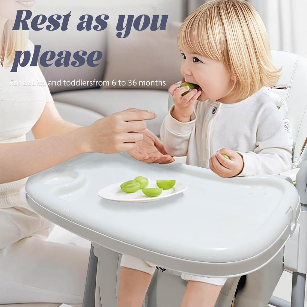 5 in 1 Convertible Baby High Chair Foldable, Baby Swing for Infants to Toddler,Portable Baby Feeding Chair, High Chairs for Babies and Toddlers, Silla de Comer para Bebe(White)