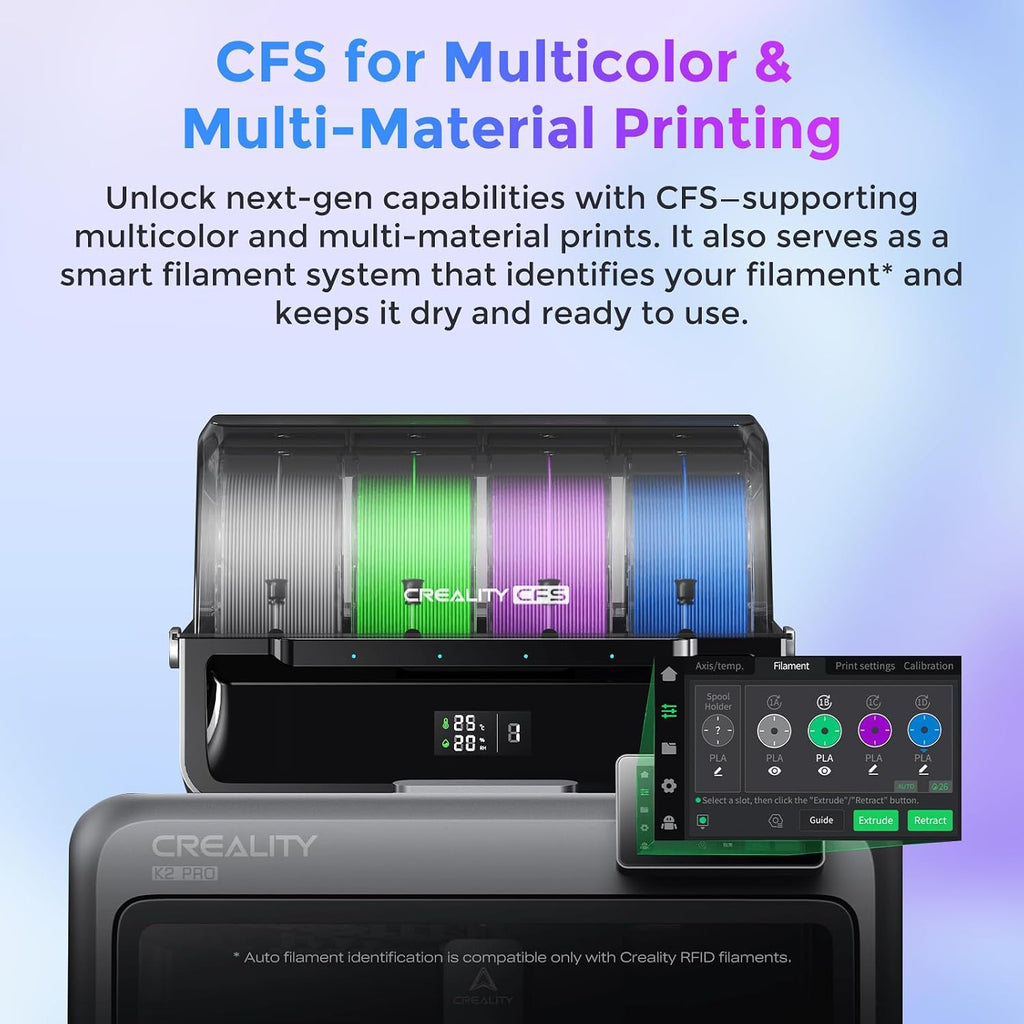 Creality Official K2 Pro Combo(A) 3D Printer, Multi-Color Printing with CFS, 600mm/s High-Speed, AI Cameras, Full Auto-Leveling, Dual Z-Axis, 300x300x300mm Build Volume