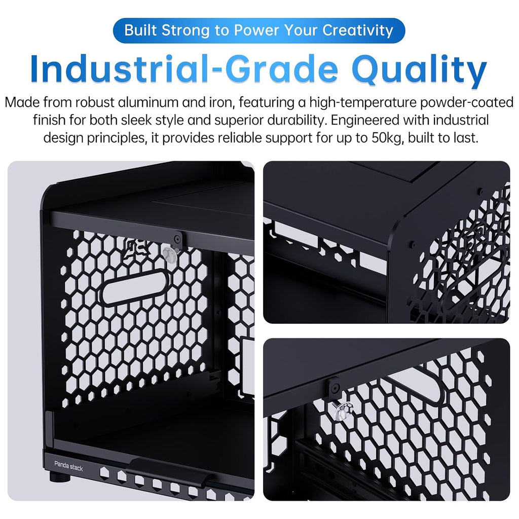BIQU Panda Stack for Bambu-Lab A1 A1 Mini, 3D Printer AMS Stand Riser, Space Saving AMS Holder, Expandable Honeycomb Side Design